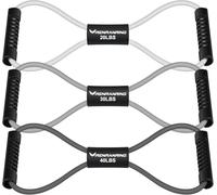 Figure 8 Fitness Resistance Bands with Handles - Exercise Tube Band Set of 3 for Arm and Shoulder Stretch, Rope 8 Word Elastic for Women and Men