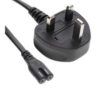 kenable Figure 8 Power Cable UK Plug to C7 Lead for LED or Smart TV Black 1.8m [1.8 metres]