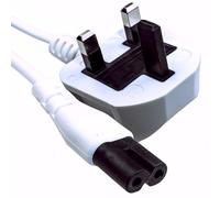 Figure 8 Power Cable UK Plug to C7 Lead for LED or Smart TV White 1m