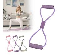 Figure 8 Resistance Band With Handles - 38lbs Upgraded Fitness Strap For Full-Body Workouts, Strength Training & Stretching(Purple,25 pounds for beginner)