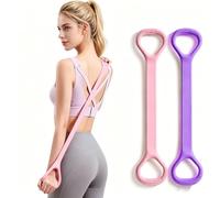 Figure 8 Resistance Bands with Ergonomic Handles - 2-Pack Non-Slip Silicone Exercise Loops for Yoga, Pilates & Strength Training - Dual-Resistance Set for Upper Body, Core & Lower Body Toning