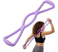 Figure 8 Resistance Bands with Handles, 15LB Silicone Pull Rope, Non-Slip Handles Exercise Band, Silicone Exercise Bands for Women & Men, Arm, Shoulder, Back, and Leg Training, Home Gym (Purple)