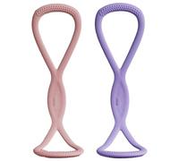 Figure 8 Resistance Bands with Handles, 2Pcs Figure 8 Resistance Bands, High Elasticity Soft Non Slip Silicone Keep Band for Working Out, Yoga, Arm, Chest, Fullbody, 15lb + 25lb