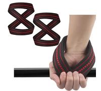 Figure 8 Weight Lifting Straps, Double Loop Wrist Straps for Powerlifting, Deadlifting & Strength Training, Heavy Duty Gym Straps, Anti Slip Exercise Straps for Wrist Supports (Black, S)
