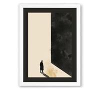 Figure Against Monumental Form Industrial Framed Wall Art Print A3 (42×29.7cm) White, Wall Decor for Living Room, Bedroom, Office & Home, Ready to Hang, Art Gift