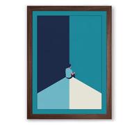 Figure at Convergence Minimalist Framed Wall Art Print A1 (84.1×59.4cm) Walnut, Wall Decor for Living Room, Bedroom, Office & Home, Ready to Hang, Art Gift
