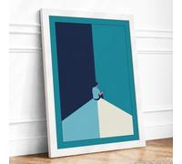 Figure at Convergence Minimalist Framed Wall Art Print A4 (29.7×21cm)