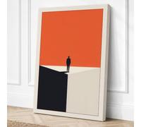 Figure at the Edge Minimalist Canvas Wall Art Print 30x20 Inch (76 x 51 cm)