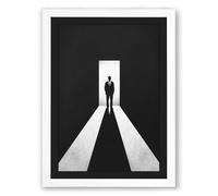 Figure at the Threshold Minimalist Framed Wall Art Print A3 (42×29.7cm) White, Wall Decor for Living Room, Bedroom, Office & Home, Ready to Hang, Art Gift
