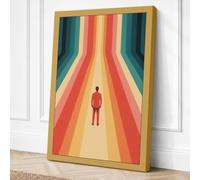 Figure at Vanishing Point Canvas Wall Art Print 18x12 Inch