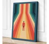 Figure at Vanishing Point Canvas Wall Art Print 18x12 Inch