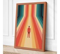 Figure at Vanishing Point Canvas Wall Art Print 18x12 Inch