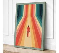Figure at Vanishing Point Canvas Wall Art Print 18x12 Inch