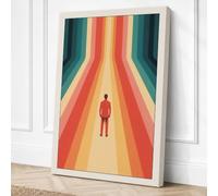 Figure at Vanishing Point Canvas Wall Art Print 24x16 Inch
