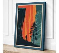 Figure Before Fire Japandi Canvas Wall Art Print 30x20 Inch (76 x 51 cm)