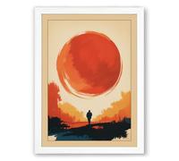 Figure Beneath the Sun Minimalist Framed Wall Art Print A2 (59.4×42cm) White, Wall Decor for Living Room, Bedroom, Office & Home, Ready to Hang, Art Gift