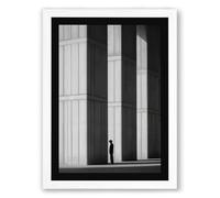 Figure Between Columns Industrial Framed Wall Art Print A3 (42×29.7cm) White, Wall Decor for Living Room, Bedroom, Office & Home, Ready to Hang, Art Gift