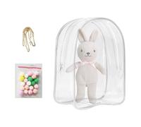 Figure Display Bag with Chain, Clear 20cm Dustproof Backpack, Acrylic Storage Organizer for Teens, Women, Students, Collectors, School, Travel & Beach