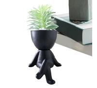 Figure Flower Vase - Small Figure Ceramic Creative Table Top Display Flowerpot Vase | Human Body Shaped Small Pots, People Head Face Planter for Flowers