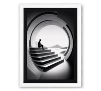 Figure in Architectural Frame Modern Framed Wall Art Print A1 (84.1×59.4cm) White, Wall Decor for Living Room, Bedroom, Office & Home, Ready to Hang, Art Gift