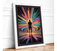 Figure in Cosmic Light Abstract Framed Wall Art Print A3 (42×29.7cm)