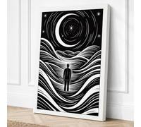 Figure in Cosmic Vortex Canvas Wall Art Print 18x12 Inch