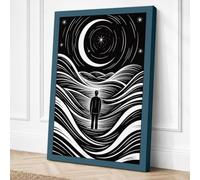 Figure in Cosmic Vortex Canvas Wall Art Print 36x24 Inch