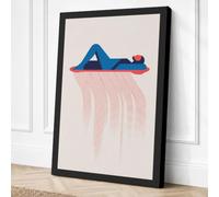 Figure in Falling Rain Canvas Wall Art Print 18x12 Inch