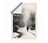 Figure in Frozen Solitude Scandinavian Unframed Wall Art Print A2 (59.4×42cm), Wall Decor for Living Room, Bedroom, Office & Home, Art Gift