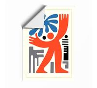 Figure in Motion Geometric Unframed Wall Art Print A2 (59.4×42cm), Wall Decor for Living Room, Bedroom, Office & Home, Art Gift