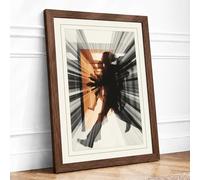 Figure in Motion Modern Framed Wall Art Print A2 (59.4×42cm) Walnut, Wall Decor for Living Room, Bedroom, Office & Home, Ready to Hang, Art Gift