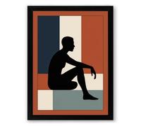Figure in Silence Modern Framed Wall Art Print A1 (84.1×59.4cm) Black, Wall Decor for Living Room, Bedroom, Office & Home, Ready to Hang, Art Gift