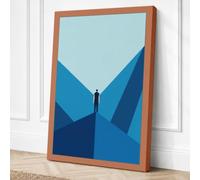 Figure in the Blue Chasm Canvas Wall Art Print 30x20 Inch