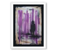 Figure in the City Modern Framed Wall Art Print A3 (42×29.7cm) White, Wall Decor for Living Room, Bedroom, Office & Home, Ready to Hang, Art Gift