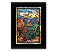 Figure in the Landscape Art Deco Framed Wall Art Print A2 (59.4×42cm) Black, Wall Decor for Living Room, Bedroom, Office & Home, Ready to Hang, Art Gift