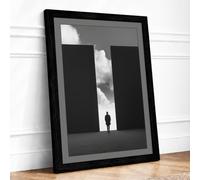 Figure in Vast Architecture Minimalist Framed Wall Art Print A3 (42×29.7cm) Black, Wall Decor for Living Room, Bedroom, Office & Home, Ready to Hang, Art Gift