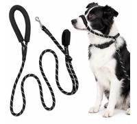 Figure of 8 Dog Lead Anti Pull, Durable Nylon, Soft Neoprene Padded Nose Loop, No-Choke Slip Collar - Gentle Training Lead for Daily Walks, City Strolls and Jogging Suitable for Medium to Large Breeds