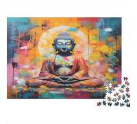 Figure of The Buddha，Temple 1000 Piece Puzzles for Adults with No Reflection Colourful Jigsaws As A Brain Training Puzzle for Wall Decoration And Gifts 52x38cm/1000pcs