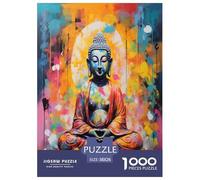 Figure of The Buddha，Temple Jigsaw Puzzles Puzzle for Adults Kids. 1000 Pieces Impossible Challenge Toy Educational Game Home Decoration for Educational Games Gifts 38x26cm/1000pcs