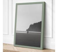 Figure on Empty Shore Canvas Wall Art Print 18x12 Inch (46 x 30 cm)