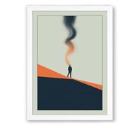Figure on the Ridge Minimalist Framed Wall Art Print A1 (84.1×59.4cm) White, Wall Decor for Living Room, Bedroom, Office & Home, Ready to Hang, Art Gift