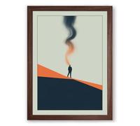 Figure on the Ridge Minimalist Framed Wall Art Print A2 (59.4×42cm) Walnut, Wall Decor for Living Room, Bedroom, Office & Home, Ready to Hang, Art Gift