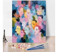 Figure Paint by Numbers for Adults, DIY Paint by Numbers Abstract, Canvas Oil Painting Kit with 3 Paintbrushes, Acrylic Pigment Drawing Paintwork for Gifts for Women 8x12 Inch Without Frame -XY29V
