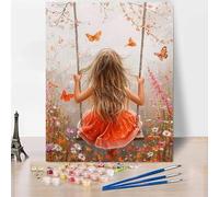 Figure Paint by Numbers for Adults, DIY Paint by Numbers Girl, Canvas Oil Painting Kit with 3 Paintbrushes, Acrylic Pigment Drawing Paintwork for Gifts for Women, Decor 24x32 Inch Without Frame -XY7C