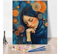 Figure Paint by Numbers for Adults, DIY Paint by Numbers Portraiture, Canvas Oil Painting Kit With 3 Paintbrushes, Acrylic Pigment Drawing Paintwork for Gifts for Women 20x26 Inch Without Frame -XY872
