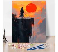 Figure Paint by Numbers for Adults, DIY Paint by Numbers Warrior, Canvas Oil Painting Kit with 3 Paintbrushes, Acrylic Pigment Drawing Paintwork for Gifts for Women 12x16 Inch Without Frame -XY932