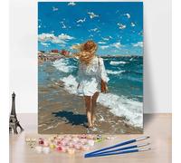 Figure Paint by Numbers for Adults, DIY Paint by Numbers Woman, Canvas Oil Painting Kit with 3 Paintbrushes, Acrylic Pigment Drawing Paintwork for Gifts for Women 40x53 inch Without Frame -XY63X