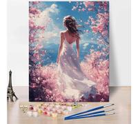 Figure Paint by Numbers for Adults, DIY Paint by Numbers Woman, Canvas Oil Painting Kit with 3 Paintbrushes, Acrylic Pigment Drawing Paintwork for Gifts for Women 40x53 Inch Without Frame -XY450