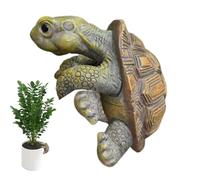 Figure Plant Pot Hanger - Resin Hanging Turtle Statue Figurine | Cute Climbing Turtle Flower Pot Hugger for Outdoor Garden Yard Decor | Plant Pott Decoration - Patio Planter Ornament