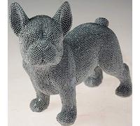 Figure | Silver Art Standing French Bulldog | 1 Piece - 22x11x19 cm